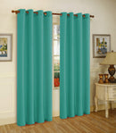 Melanie Faux Silk Window Panel With 8 Grommets, Teal Blue, 55x84 Inches