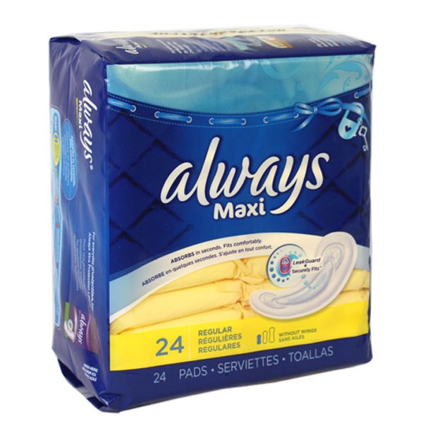Always Maxi Normal Always Maxi Rapid Dry Regular Sanitary Pads - 24 Count – ShopBobbys