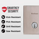 Kwikset San Clemente Smart Key Security Square Deadbolt Handleset, Satin Nickel