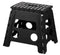 Home Basics Large Foldable Plastic Stool with Non-Slip Dots, Black, 12.25x10.75x8.25 Inches