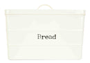 Home Basics Vintage Tin Bread Box, Ribbed Pattern, Ivory, 12.5x7.75X8 Inches