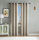 Eli 2-Pack Jacquard Design Grommet Window Panel, Taupe, 76x84 Inches