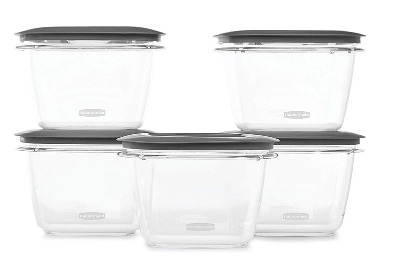 Rubbermaid Premier 5-Pack Easy Find Container Set With Lids, Clear, 7-Cup