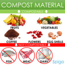 Spigo Steel Kitchen Compost Bin With Vented Charcoal Filter and Bucket, Red, 1 Gallon