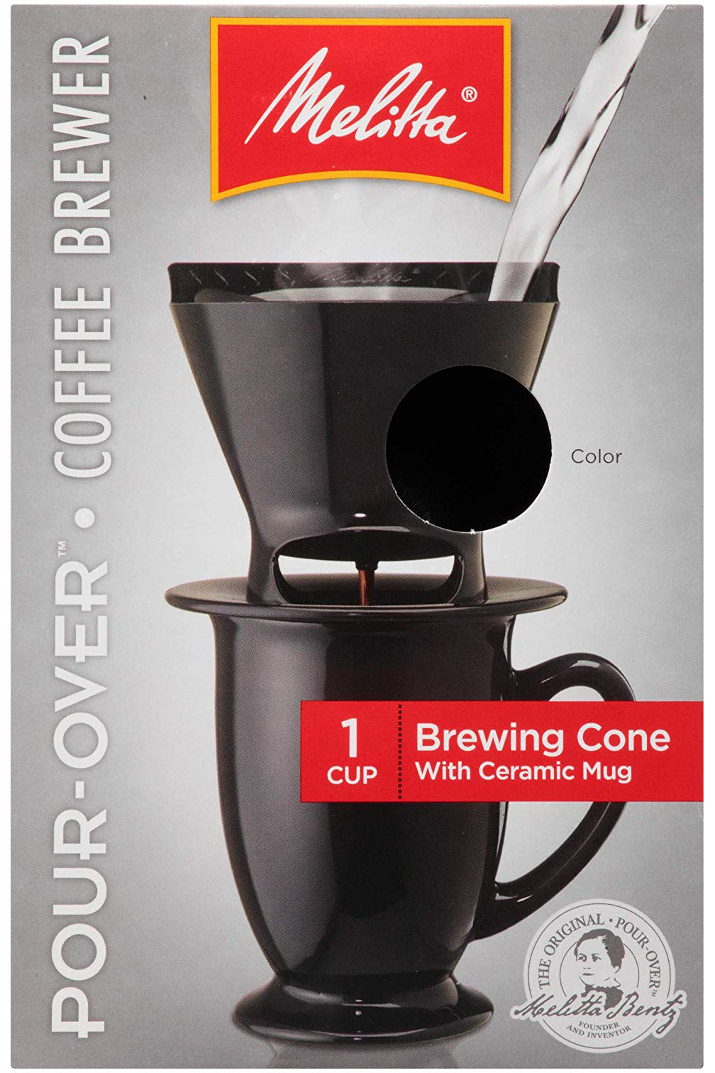 Melitta Pour Over Single Cup Coffee Brewer with Ceramic Mug, Black –  ShopBobbys
