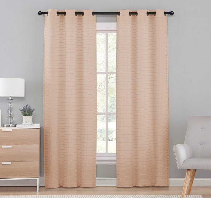 Sag Harbor Sheer Ribbed Window Panel, Taupe, 55x84 Inches