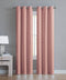Angela 2-Pack Ribbed Textured Blackout Grommet Window Panel, Coral, 74x84 Inches