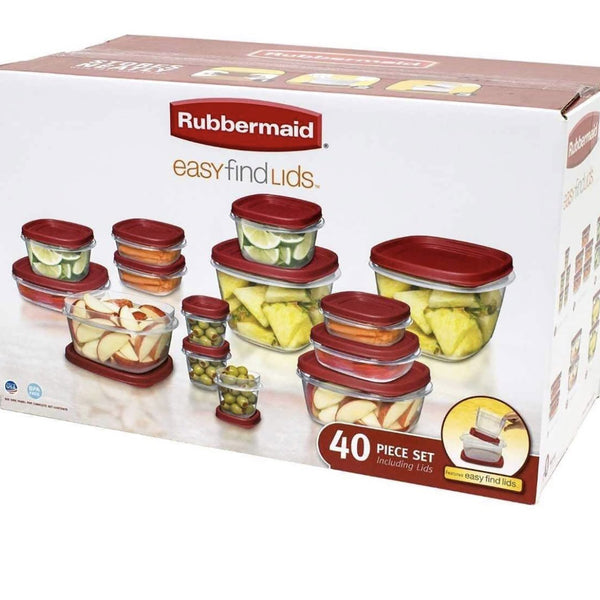 Rubbermaid Easy Find Lids Food Storage Containers, 0.5 Cup, Racer Red,  2-Piece Set
