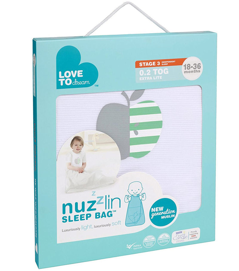 Love To Dream Nuzzlin Cotton Sleep Bag, Extra Light, White, 18-36 Months