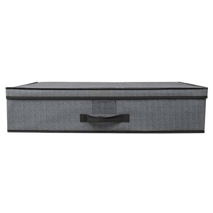 Simplify Large Herringbone Storage Bin in Grey