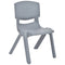 JOON Stackable Plastic Kids Learning Chairs, Dark Gray, 20.5x12.75X11 Inches, 2-Pack