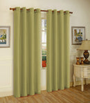 Melanie Faux Silk Panel With 8 Grommets, Olive, 55x63