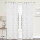 Florence Vine Leaves Sheer Embroidered Grommet Window Panel, 54x84 Inches