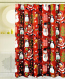Holiday Seasons 13-Piece Christmas Time Shower Curtain with Hooks, Red, 72x72 Inches