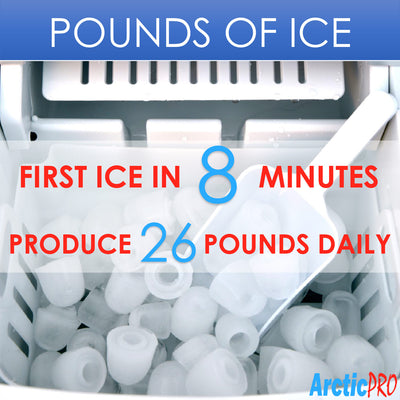 Arctic-Pro Portable Digital Quick Ice Maker Machine, Red, Makes 2 Ice ...