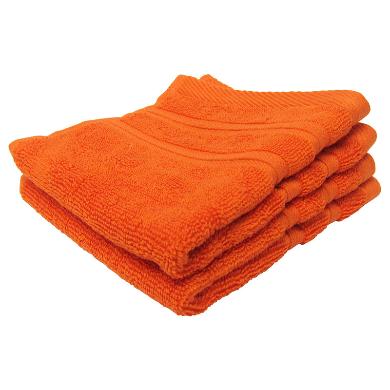 Feather and Stitch 2-Ply Wash Cloth, 2-Pack, 13x13 Inches, Bright Orange