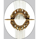 Premius Oval Scroll Decorative One Pair Curtain Tie Back, Gold, 7x8 Inches