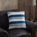 Bearpaw Decorative Faux Fur Pillow, Navy, 20x20 Inches