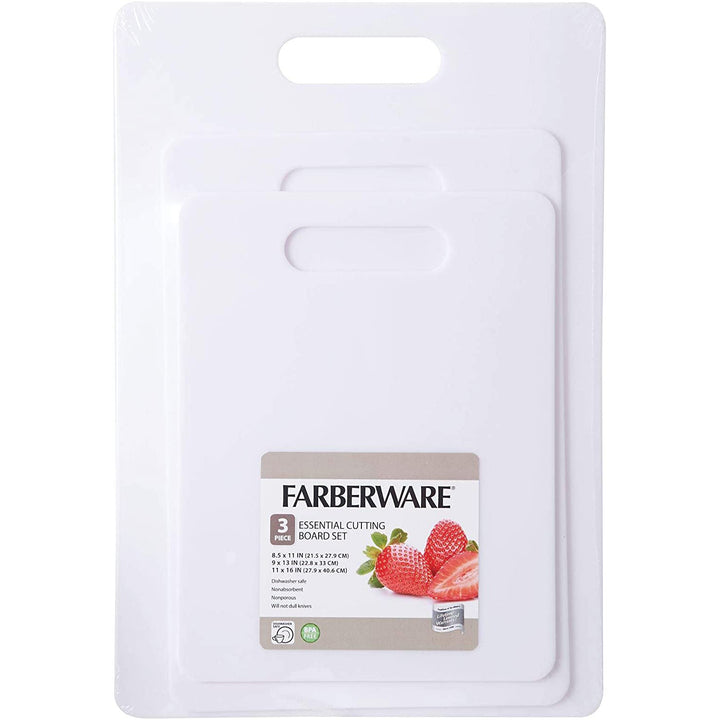 Farberware 3-Piece Essential Cutting Board Set, White – ShopBobbys