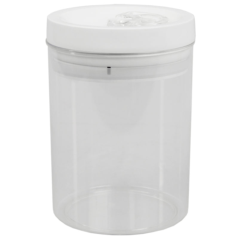 Home Basics Twist N’ Lock Round Food Storage Canister, Clear, 1.5 Liters