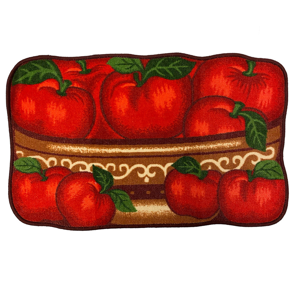Fresh Apple Printed Skid-Resistant Kitchen Rug Mat, Red-Brown, 20x32 I ...