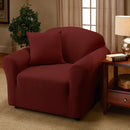 Madison Jersey Stretch Solid Furniture Slipcover, Ruby