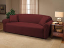 Madison Jersey Stretch Solid Furniture Slipcover, Ruby