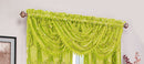 Milawi Jacquard Sheer Rod Pocket Panel And Valance Treatments, Green