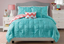 Rising Star Sophia 4-Piece Chevron Design Reversible Comforter Set, Turquoise
